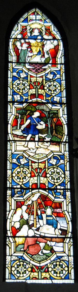 Chancel south wall window, Our Lord teaching