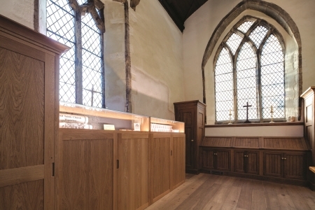 Parish room shop, storage and servery